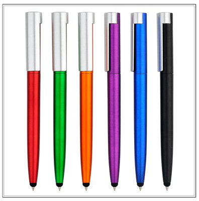 塑料宽笔夹触控广告礼品笔